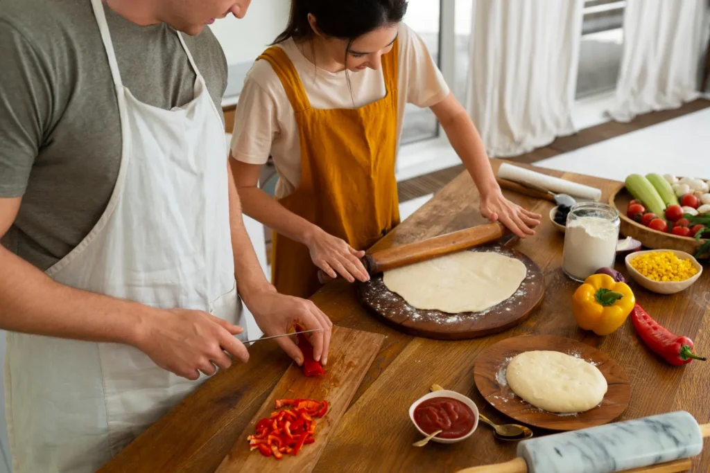 family table memories making homemade pizzas together