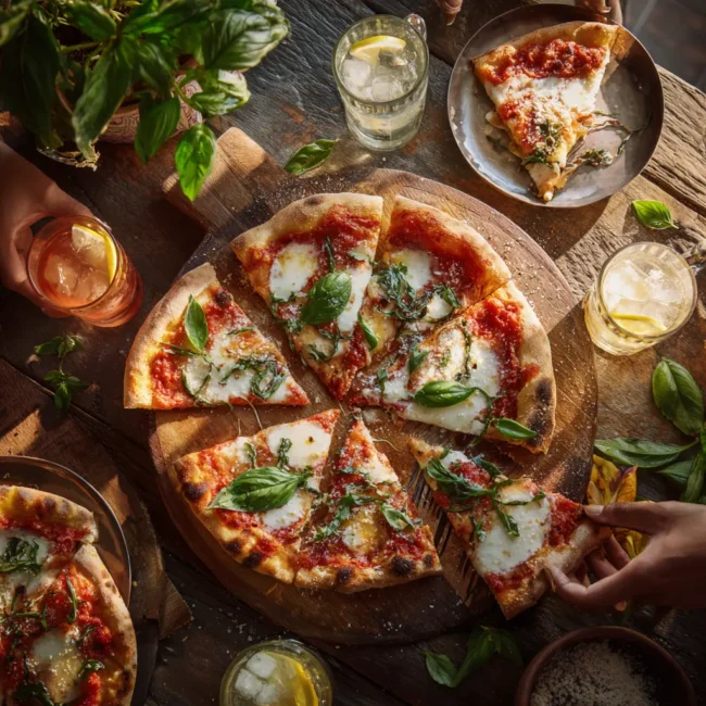 A_rustic_wooden_table_set_for_a_pizza_night