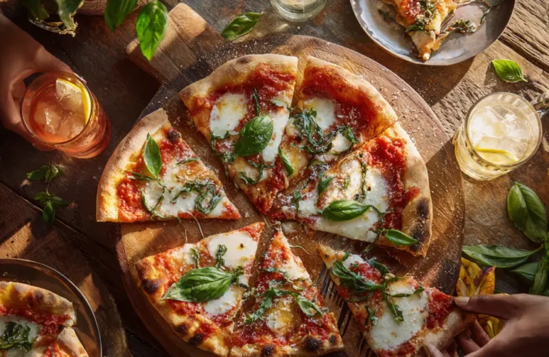 A_rustic_wooden_table_set_for_a_pizza_night