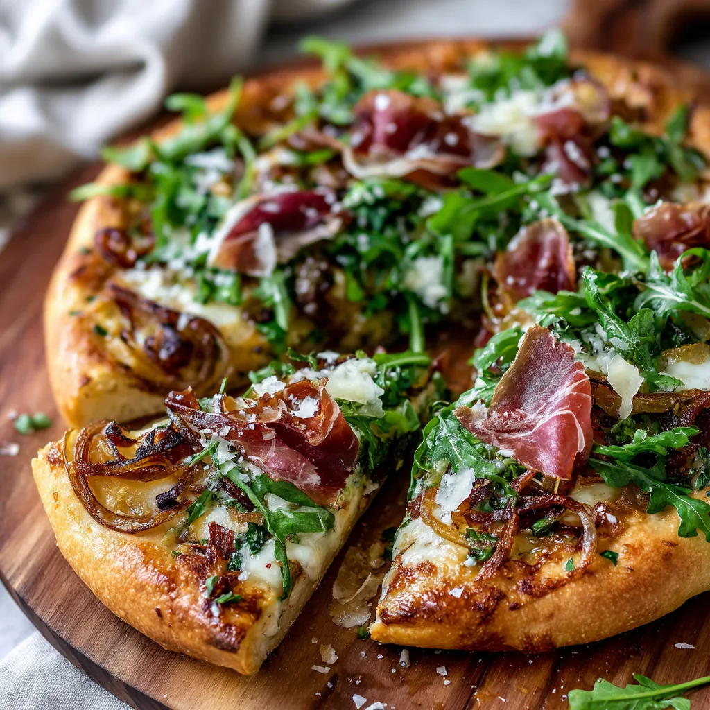 Close-up shot of a gourmet pizza