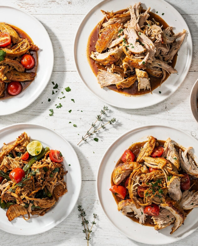 A beautifully plated bowl of juicy garlic honey chicken from our favorite crockpot chicken recipes.