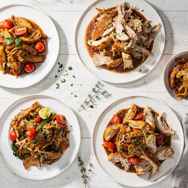 A beautifully plated bowl of juicy garlic honey chicken from our favorite crockpot chicken recipes.