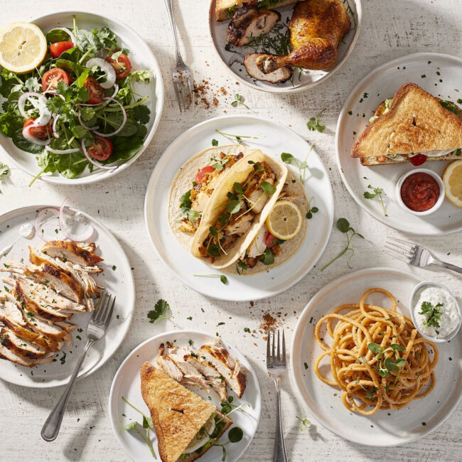 A vibrant avocado lime chicken salad, showcasing one of the best leftover rotisserie chicken recipes.