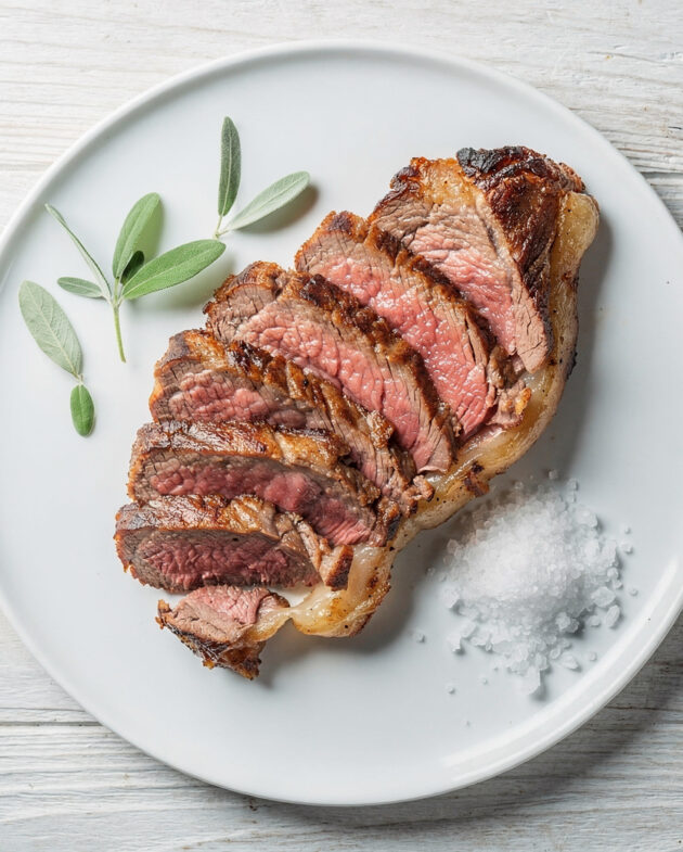 A beautifully grilled picanha no churrasco resting on a wooden board, ready to be sliced.